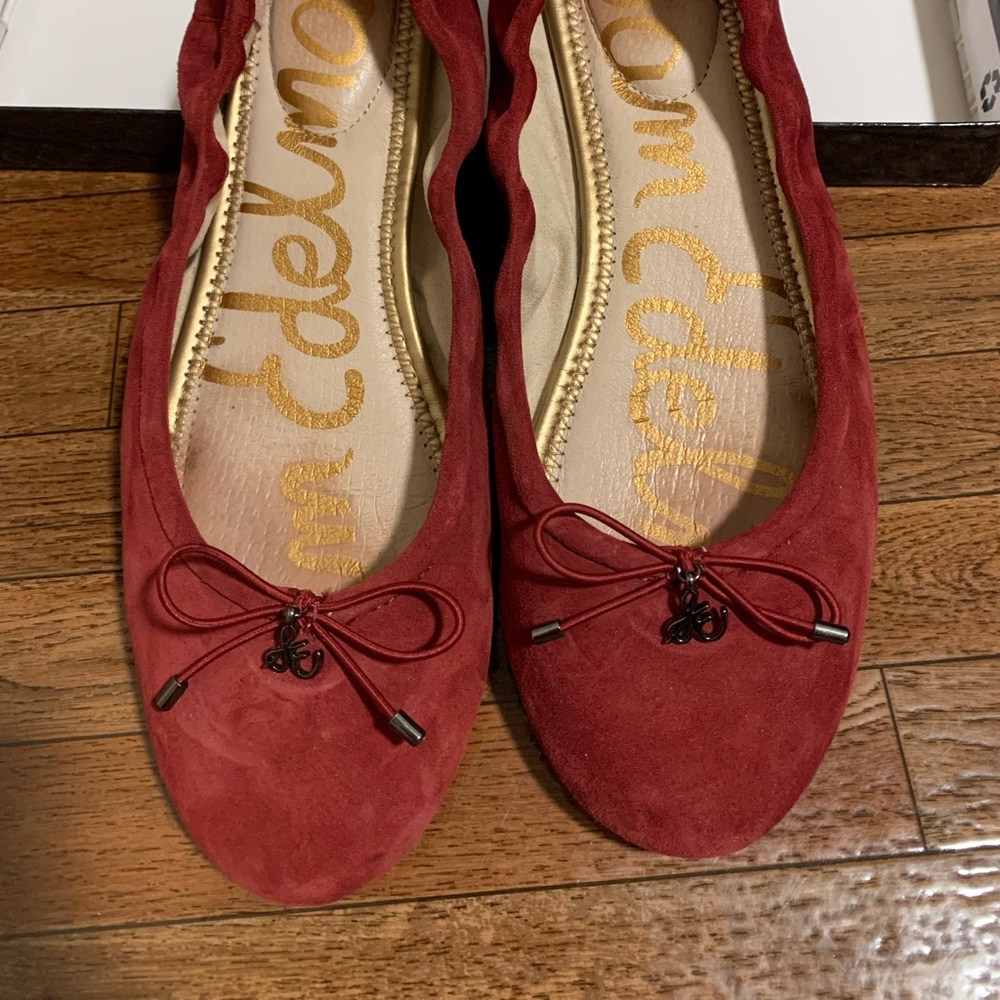 Sam Edelman Felicia Flats in Dark Red Suede